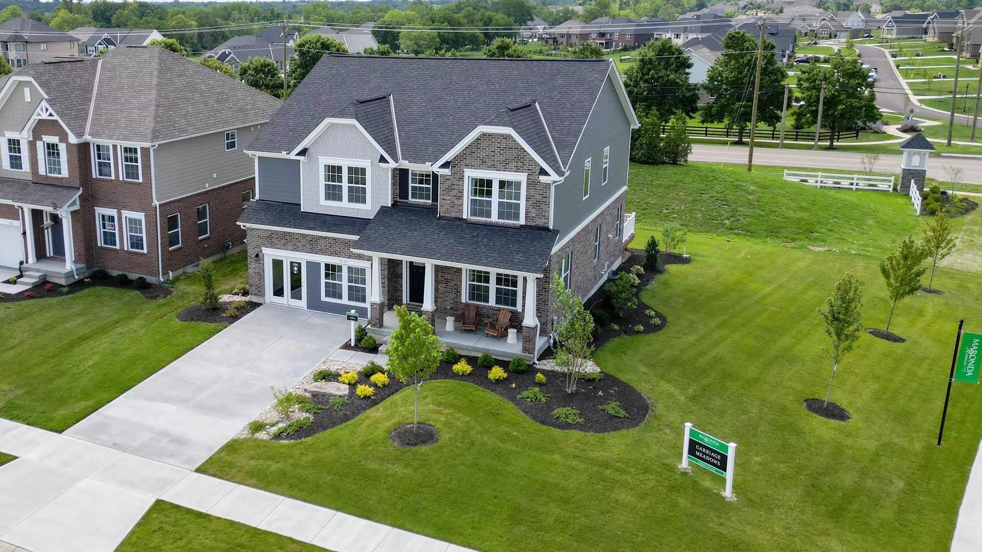 Aerial view of a new home for sale in Butler County, OH