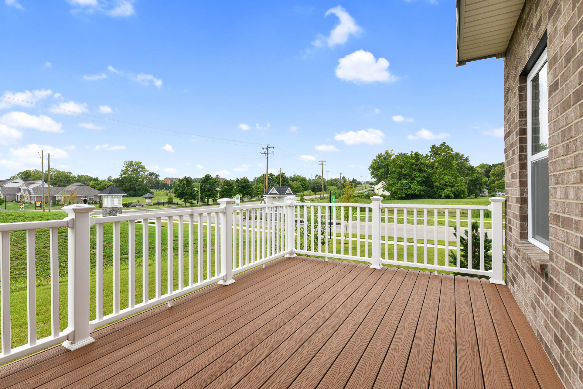 Deck and yard of new home in Liberty Township, OH
