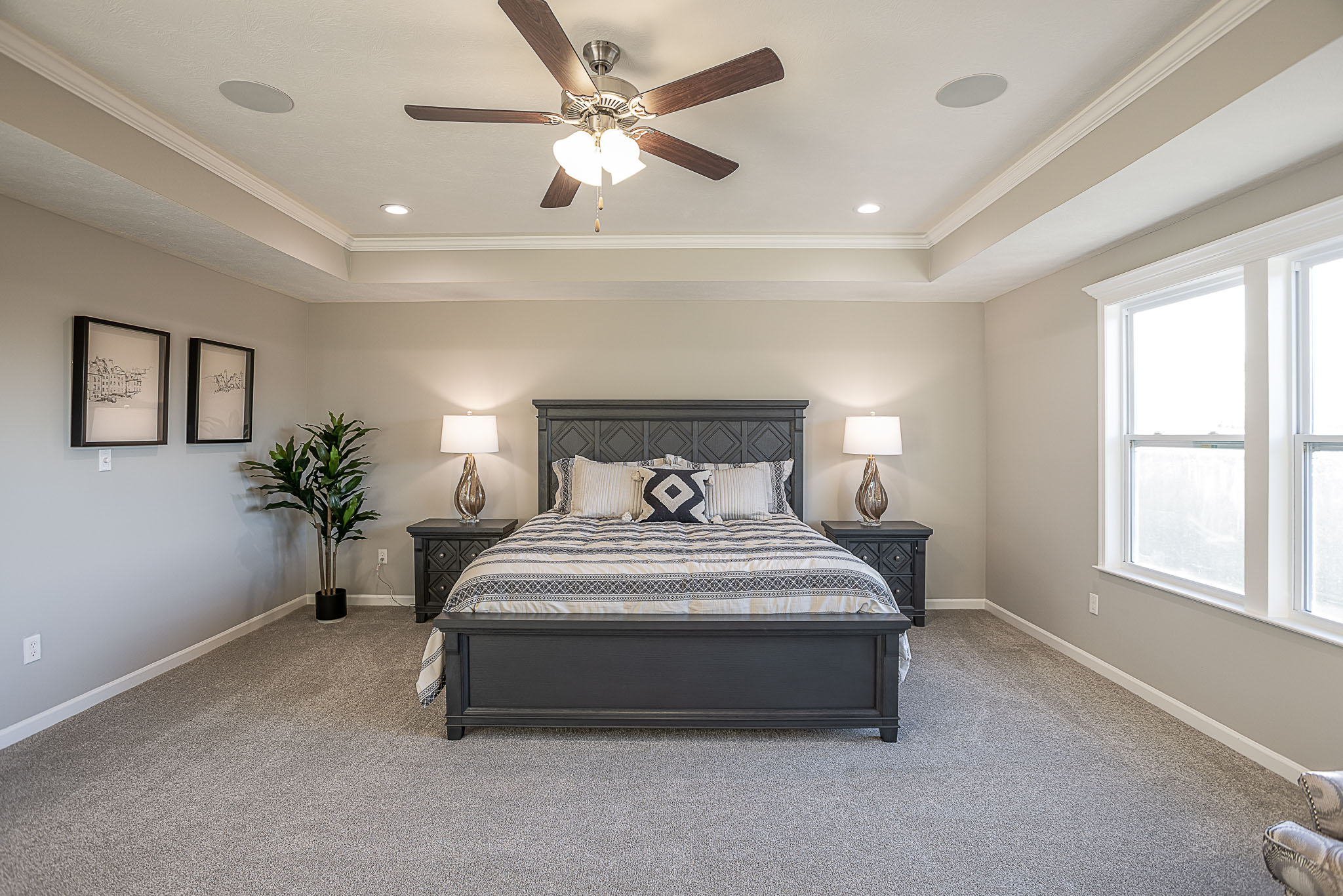 Master bedroom in a new construction home in South Fayette, PA