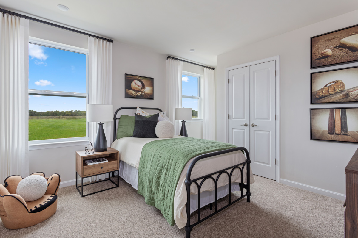 Secondary bedroom in a new home in Collier Township