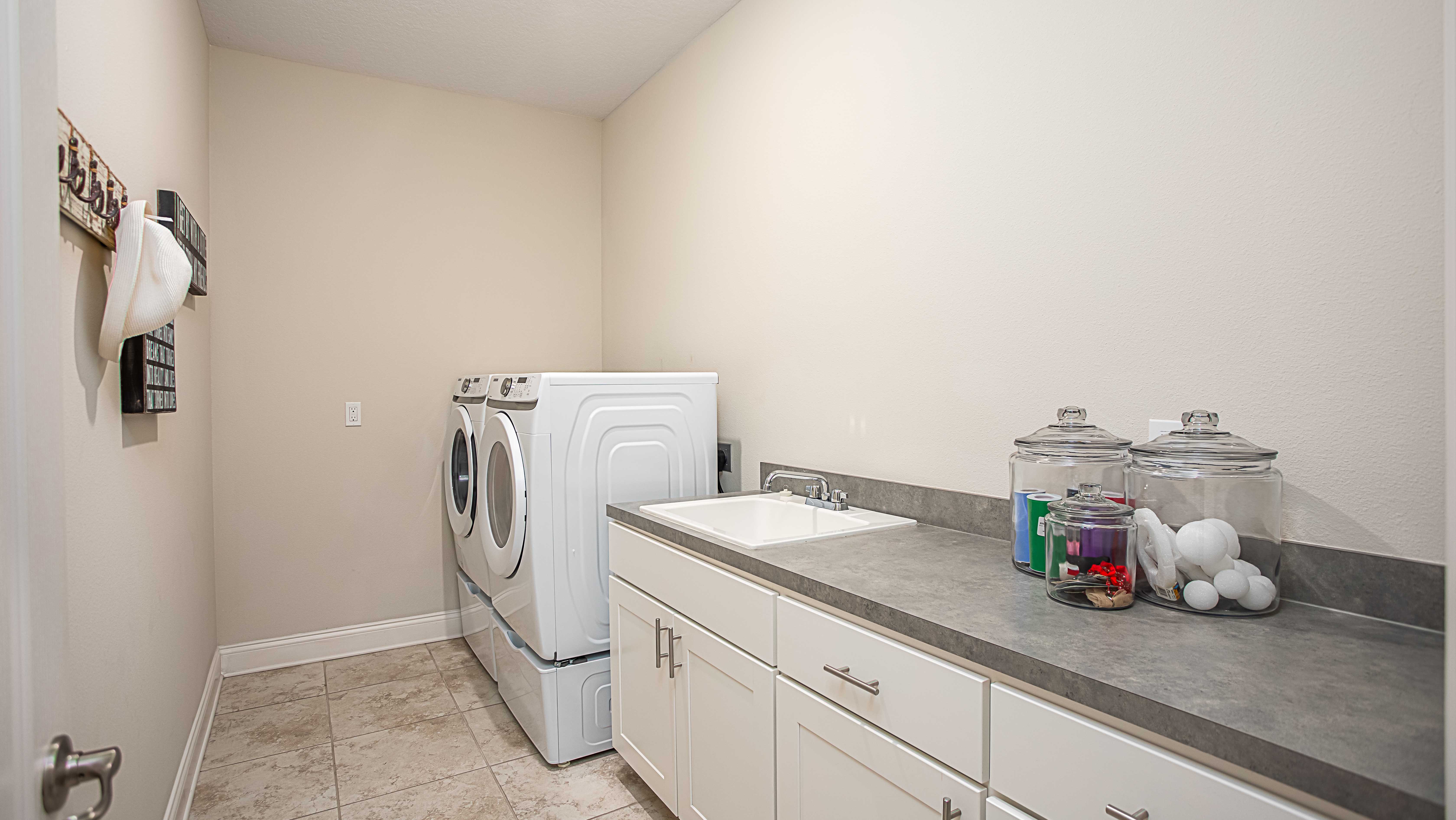 finished laundry room in a new construction home in palm coast, fl