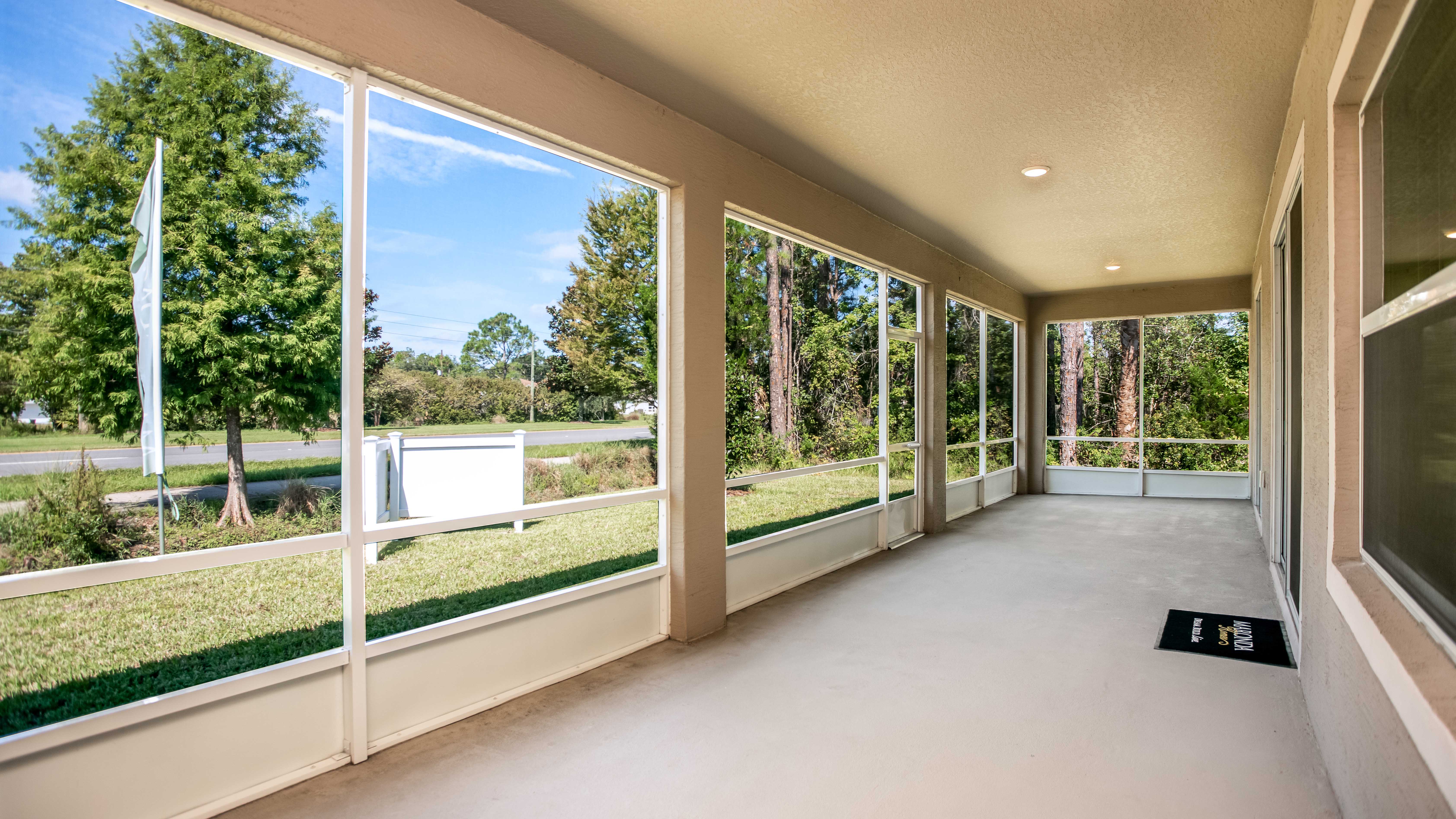 outdoor lanai in a new construction home in palm coast, fl
