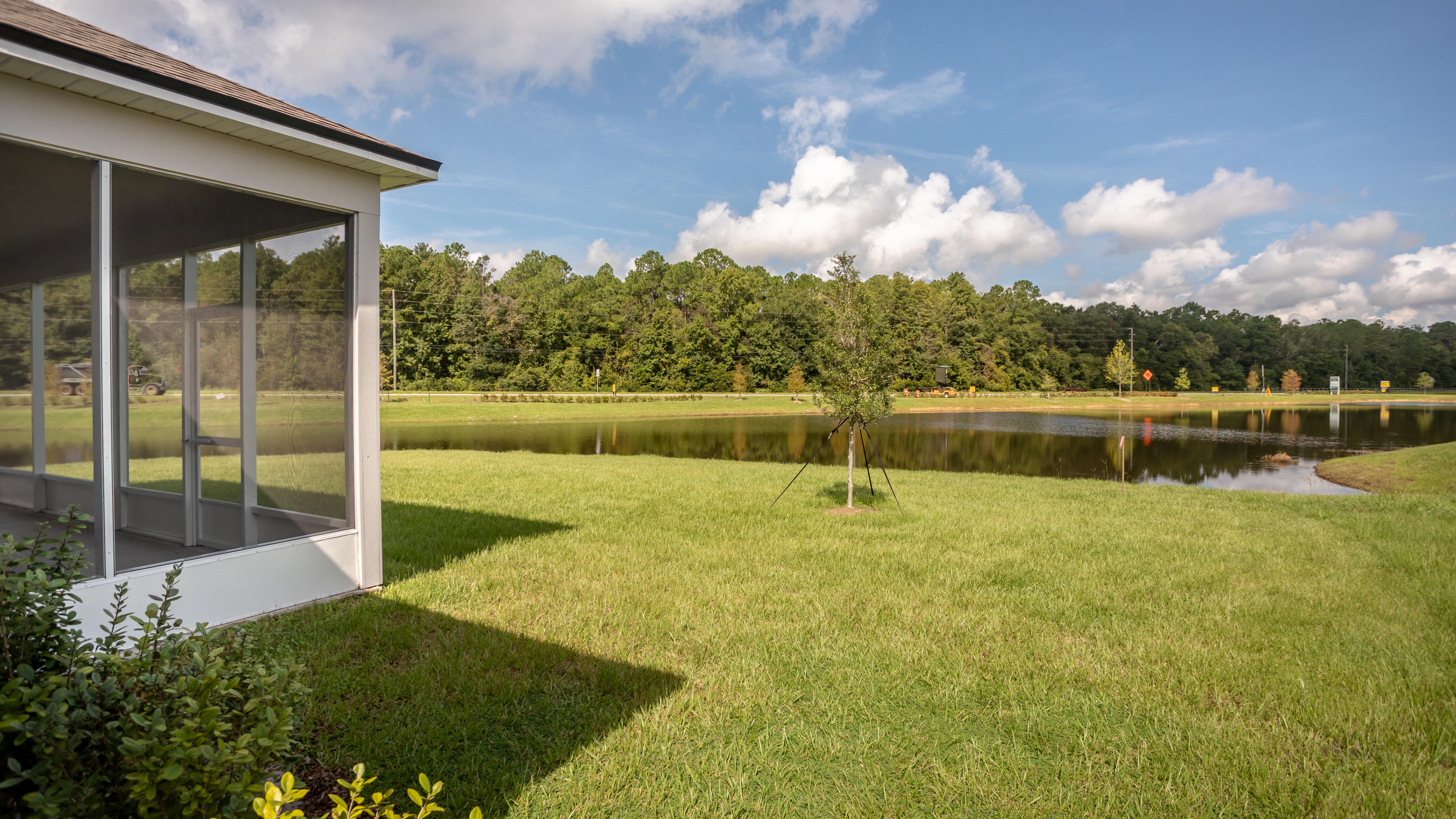 backyard and lanai of new home in green cove springs, fl