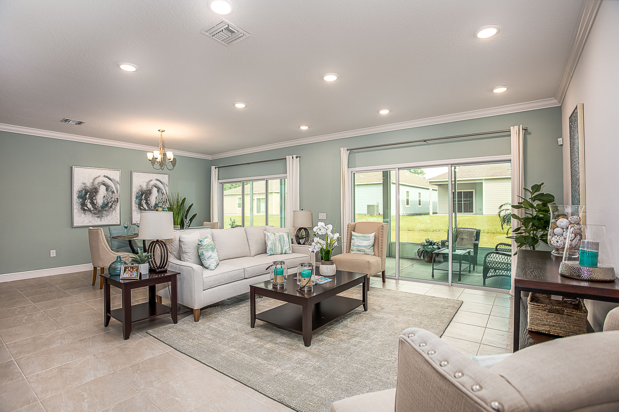 Modern livingroom in a new home in Milton, FL