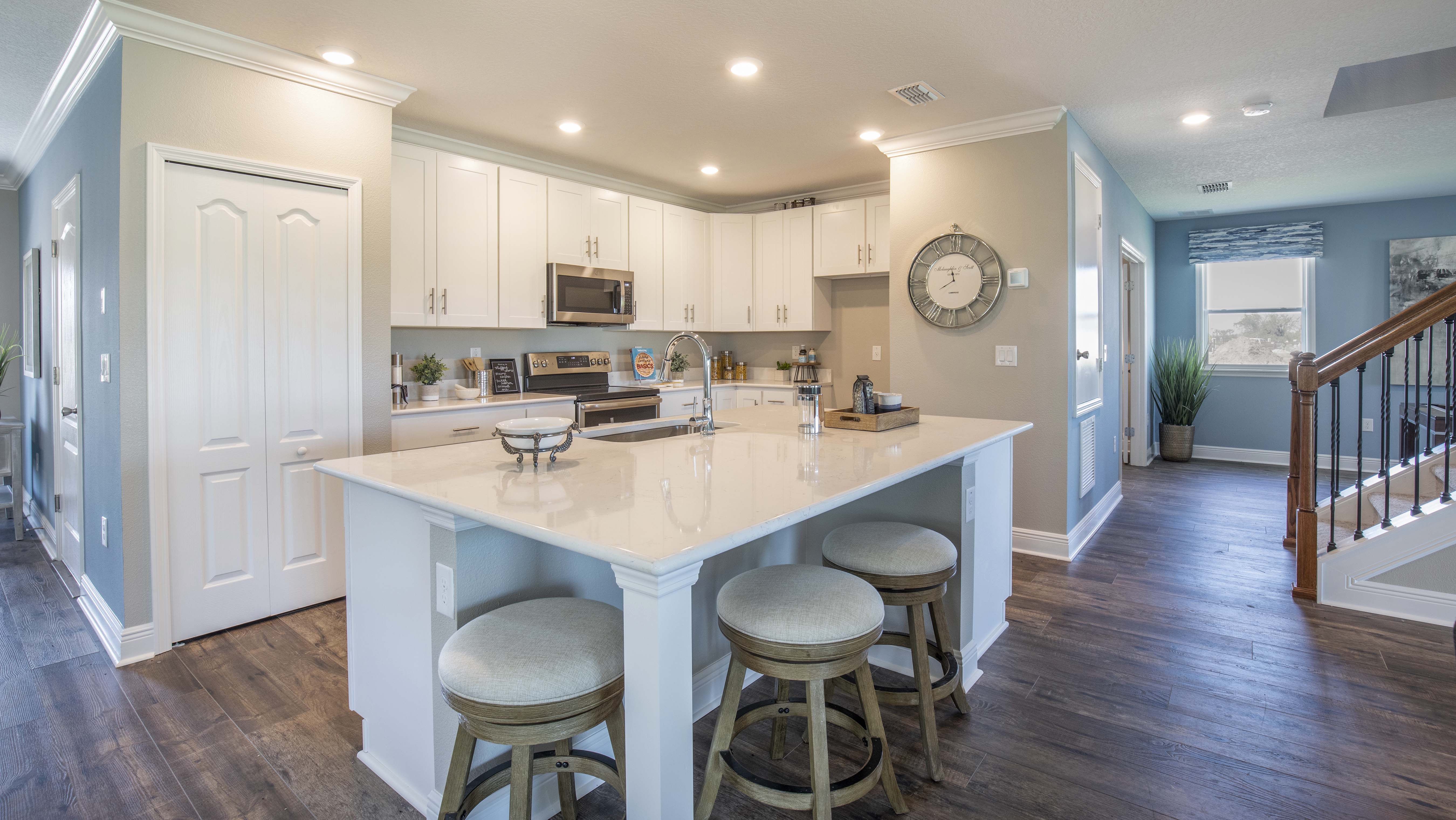 modern white kitchen in a new home in cantonment