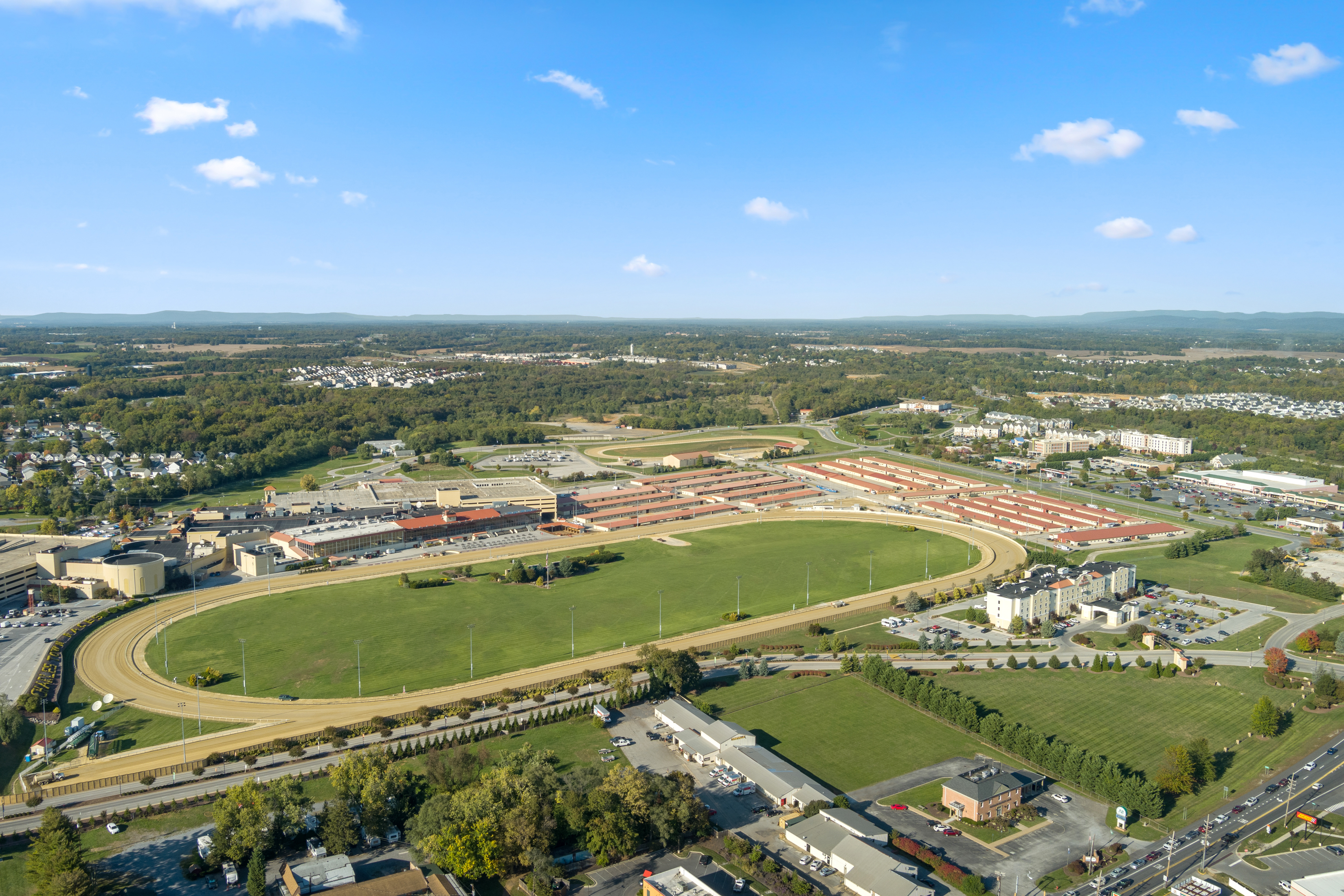 Aerial view of stadium in Ranson, WV